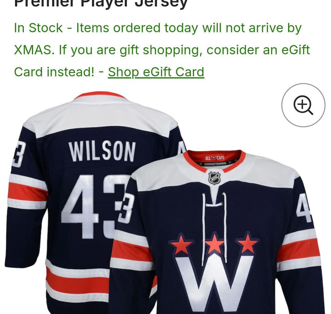 Tom wilson jersey