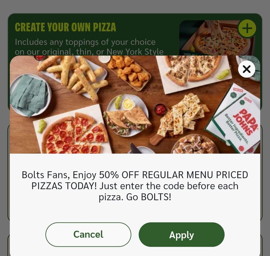 I missed you Papa John’s