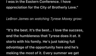 LeBron on Sixers fans, and on Tyrese Maxey