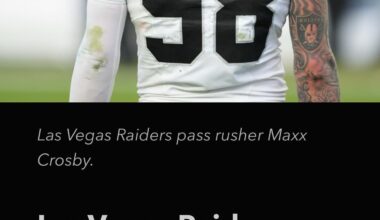 After the Giants’ act of aggression (sitting 2 OL starters) the Raiders respond with an act of wanton destruction by sitting Maxx Crosby