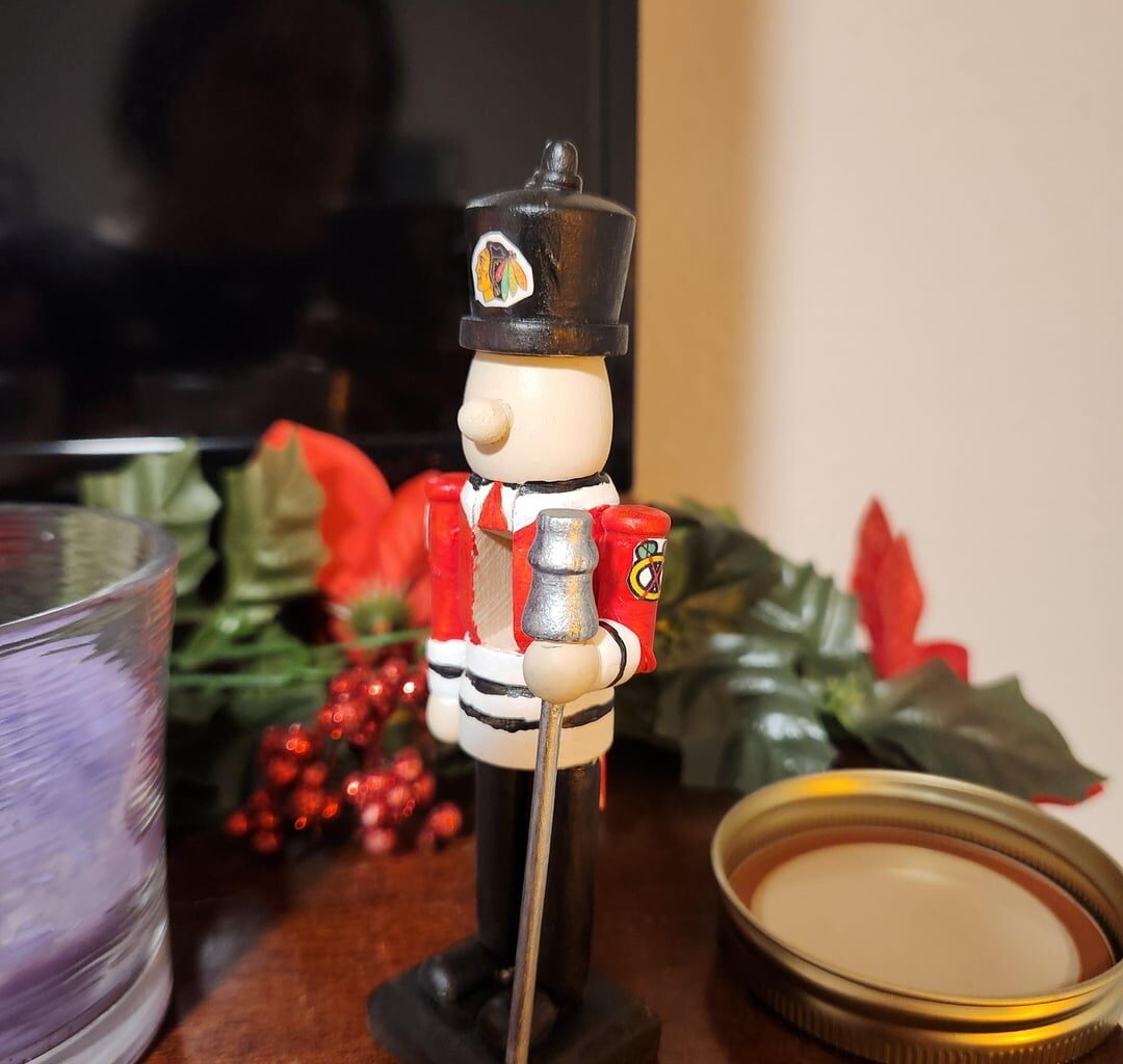 I made a Blackhawks themed nutcracker