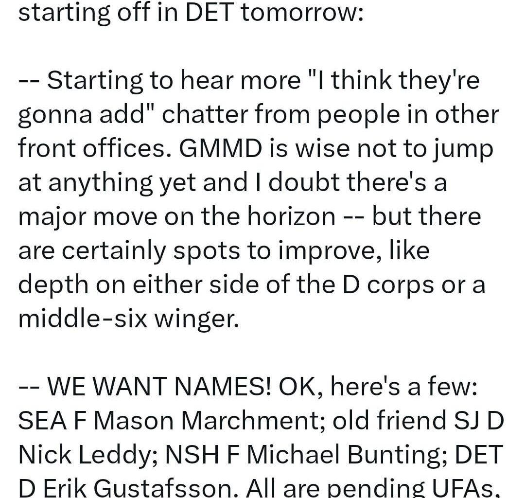 Arthur Staple on potential Islanders trade plans