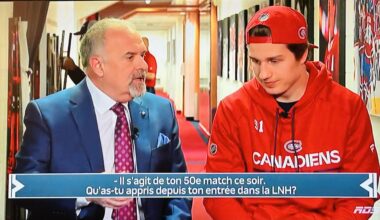 Pierre Houde: “Did you ever think you would have such a level of performance before the season?” Oliver Kapanen: “Yeah, I think so. Of course, playing with good linemates helps a lot. I always can score goals, now I can produce here, so it’s nice.”