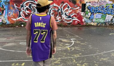 Lads, I made it all the way to Luka’s home town in Slovenia from LA and my lady snapped a pretty sweet photo of me. Figured I’d share it! Home colors, different court!!