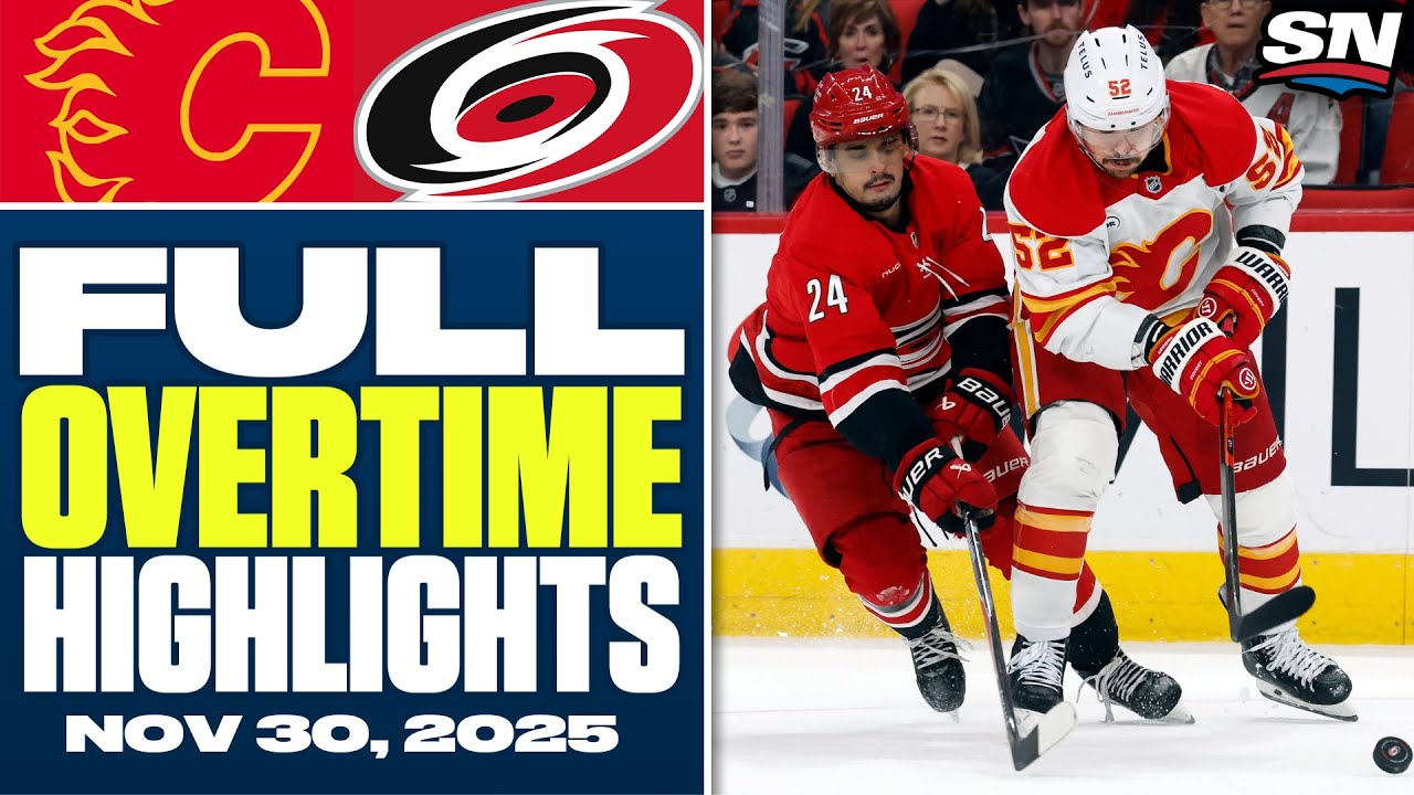 Calgary Flames at Carolina Hurricanes | FULL Overtime Highlights - November 30, 2025