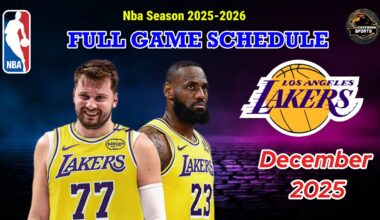LOS ANGELES LAKERS SCHEDULE DECEMBER 2025 | Lakers Full Games Schedule for NBA Season 2025-2026