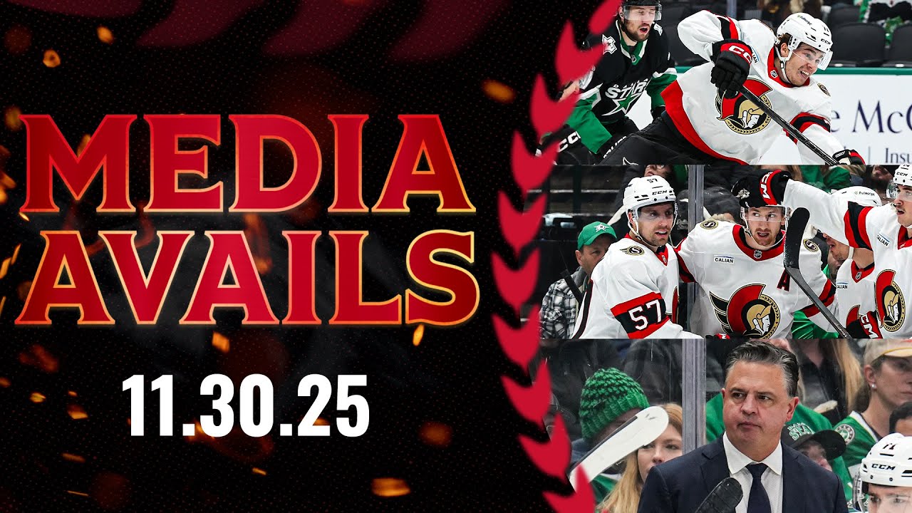 Ridly Greig, Jake Sanderson, Travis Green Postgame Media vs DAL