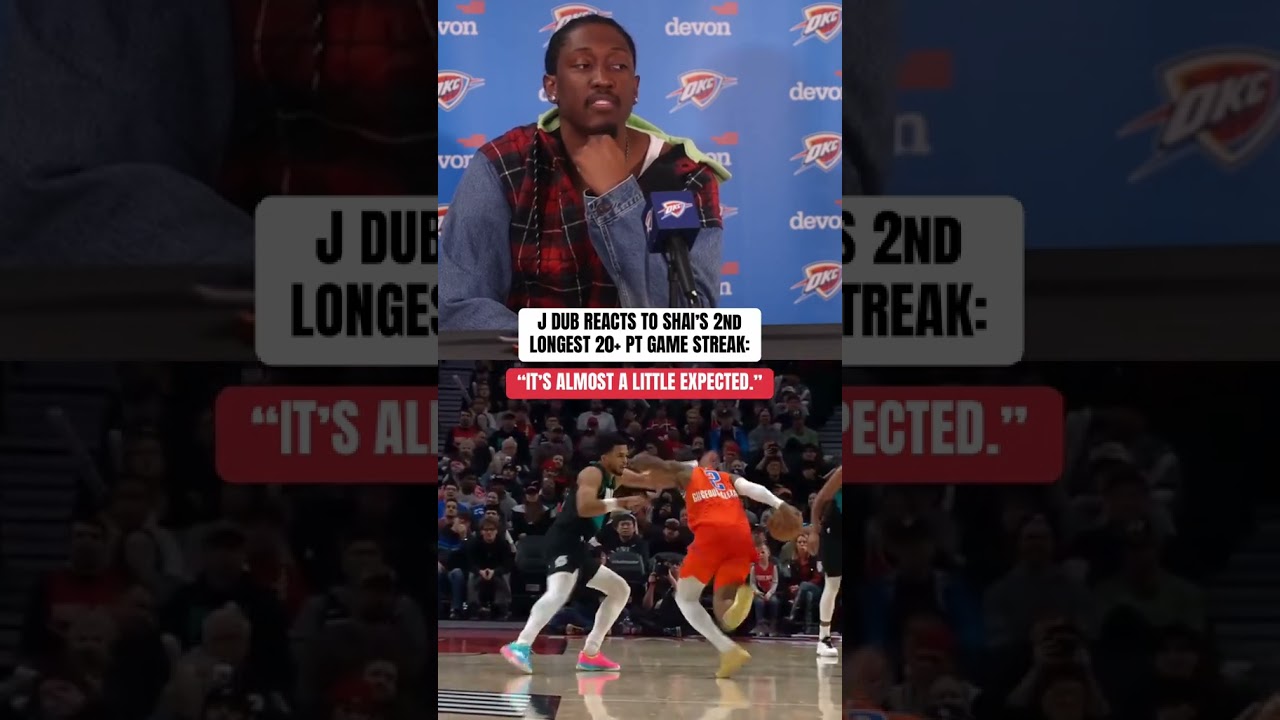 J Dub finds out about SGA's 93-game 20+ PTS streak