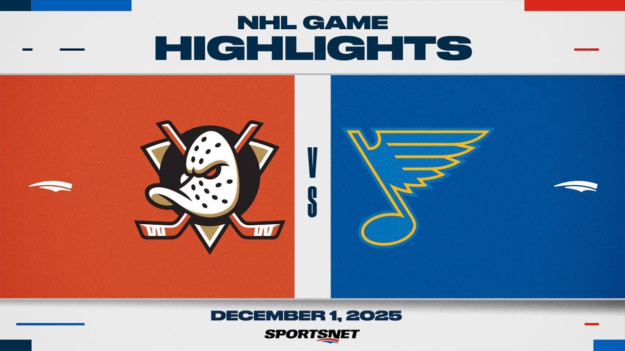 NHL Highlights | Ducks vs. Blues - December 1, 2025