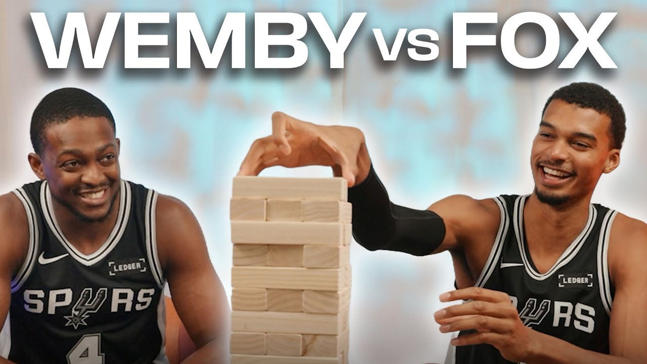De'Aaron Fox and Victor Wembanyama Answer Questions While Playing an Epic Game of Jenga!