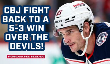 THE WINNER BY UNANIMOUS DECISION 🥊 Blue Jackets Fight Back to a 5-3 W in New Jersey | Postgame Media