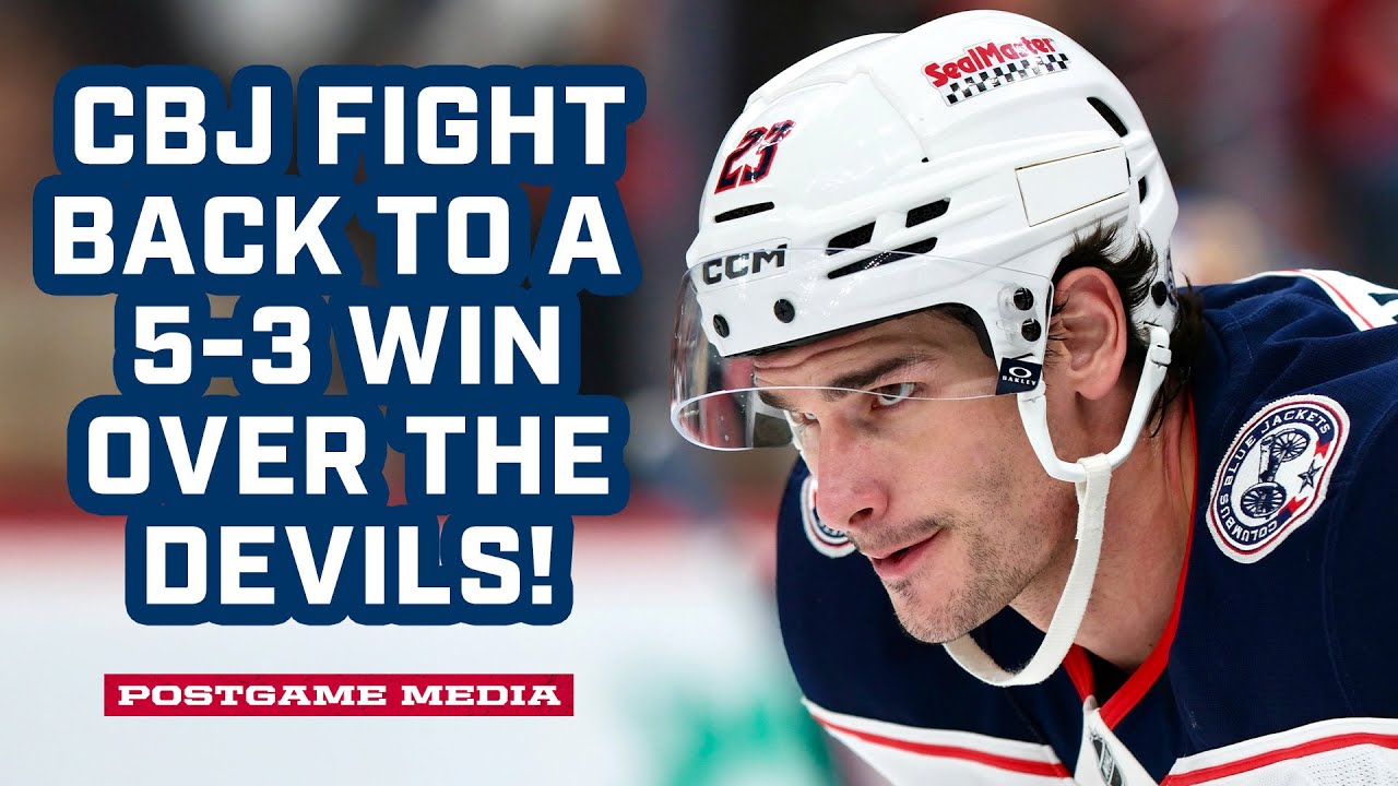 THE WINNER BY UNANIMOUS DECISION 🥊 Blue Jackets Fight Back to a 5-3 W in New Jersey | Postgame Media