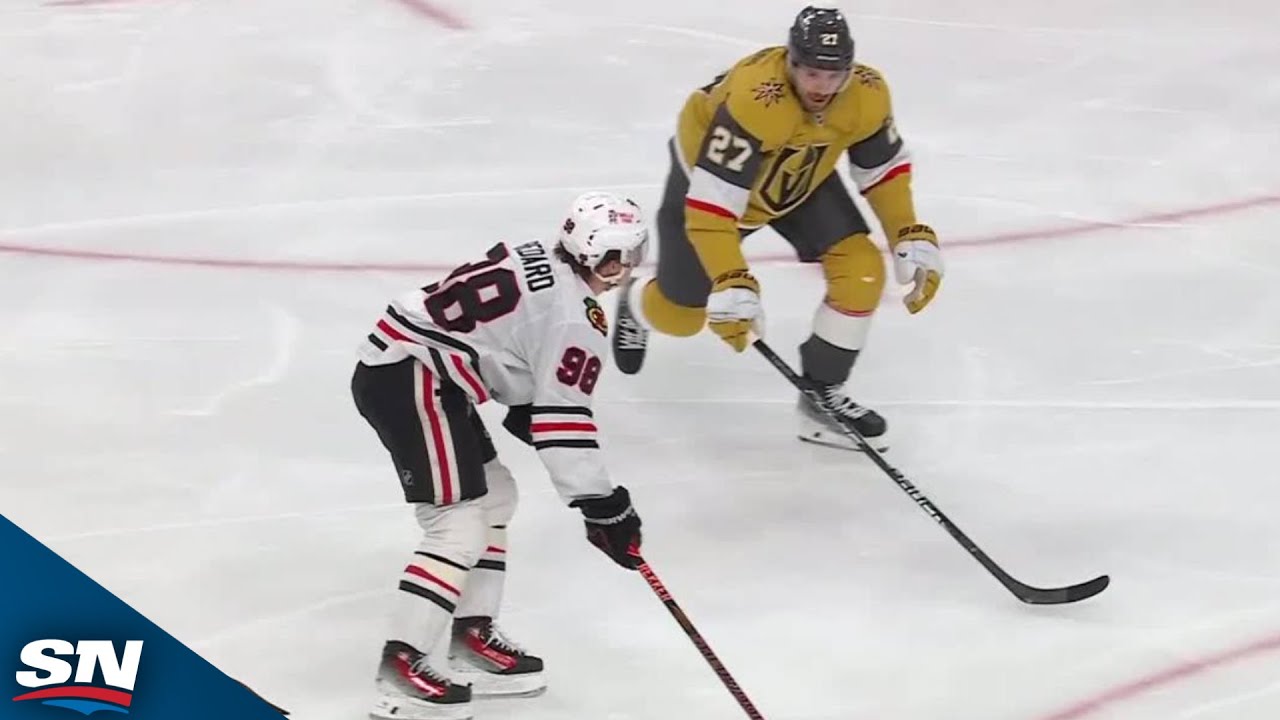 Blackhawks' Connor Bedard Goes Bar Down