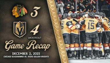 HIGHLIGHTS | Vegas Golden Knights 4, Chicago Blackhawks 3 SO | Dec. 2, 2025