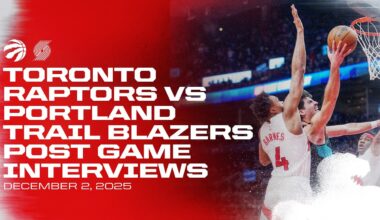 Toronto Raptors Full Media Availability | Post Game vs Trailblazers | December 02, 2025