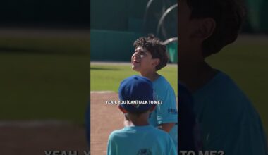 El Niño con los niños 🥹 Fernando Tatis Jr. was a hit with the kids at Eladio Carrion's SauceGiving!