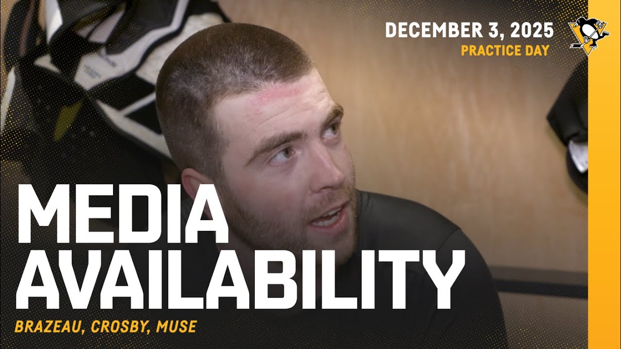 Brazeau, Crosby, Muse Media Availability (12.3.25) | Pittsburgh Penguins