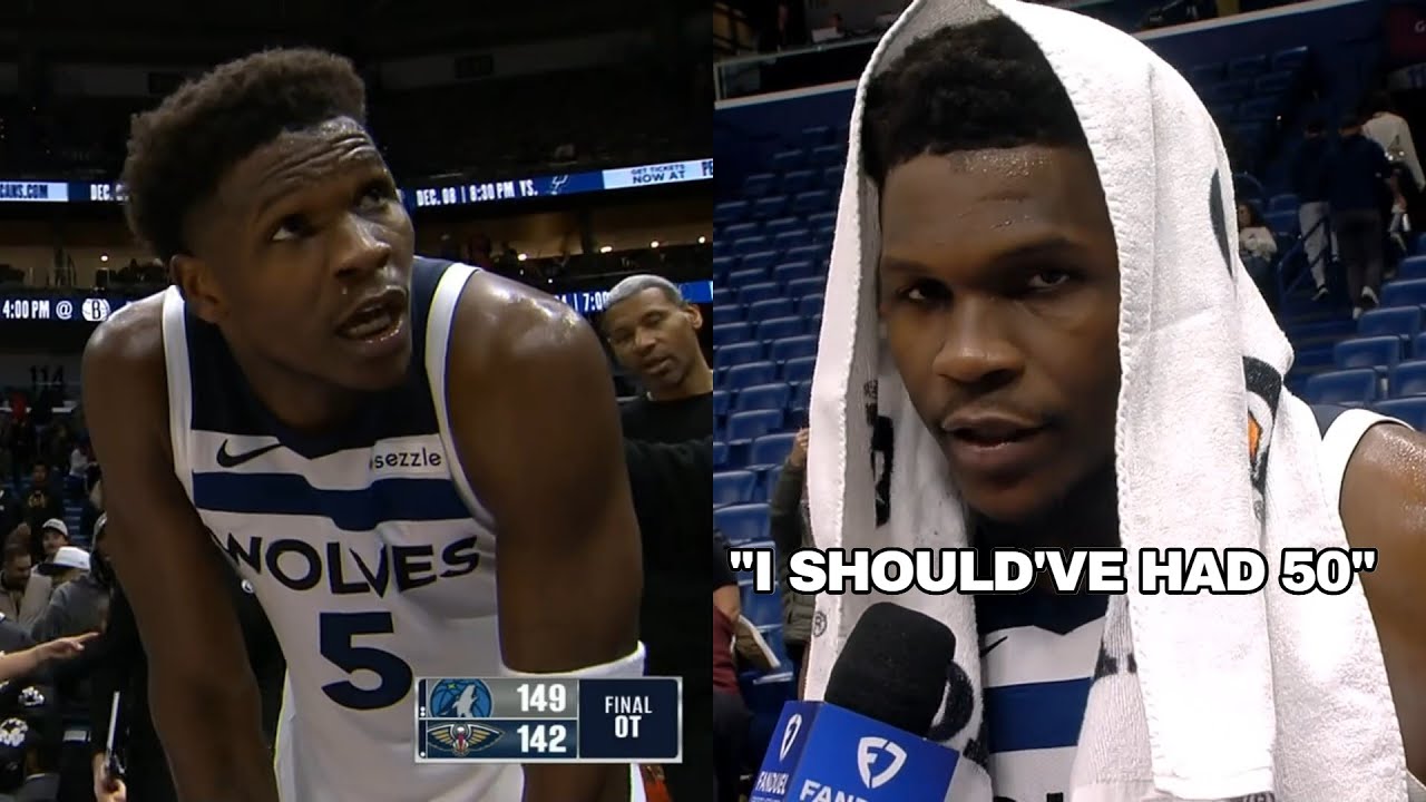 Anthony Edwards exhausted after playing 35 straight mins with no sub vs Pelicans