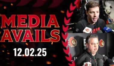 David Perron and Travis Green Pregame Media vs MTL