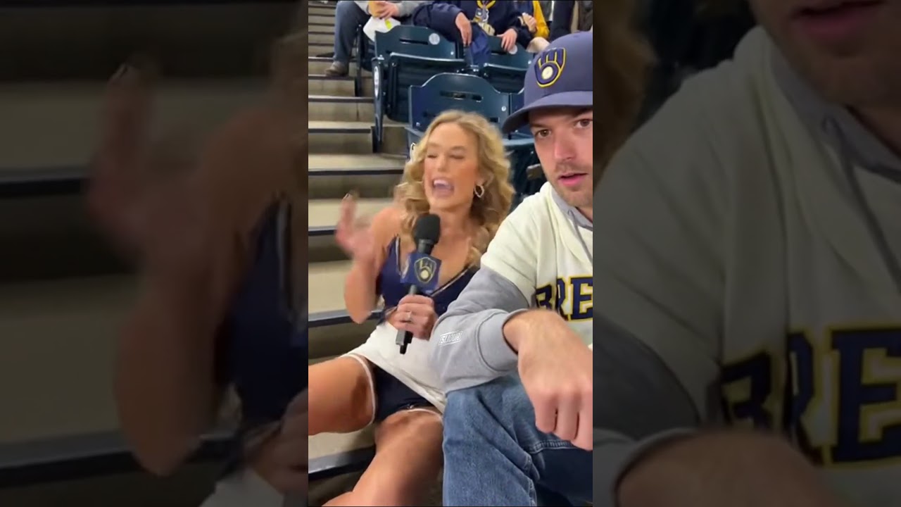 MLB Reporter Fan Interview - American Family Field #mlb #mlbhighlights #milwaukeebrewers #funny