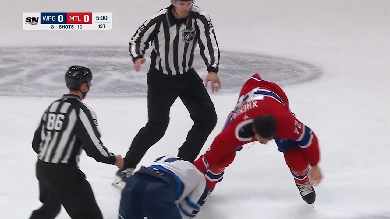 Arber Xhekaj Drops 🥊 Gloves 🥊 With Adam Lowry