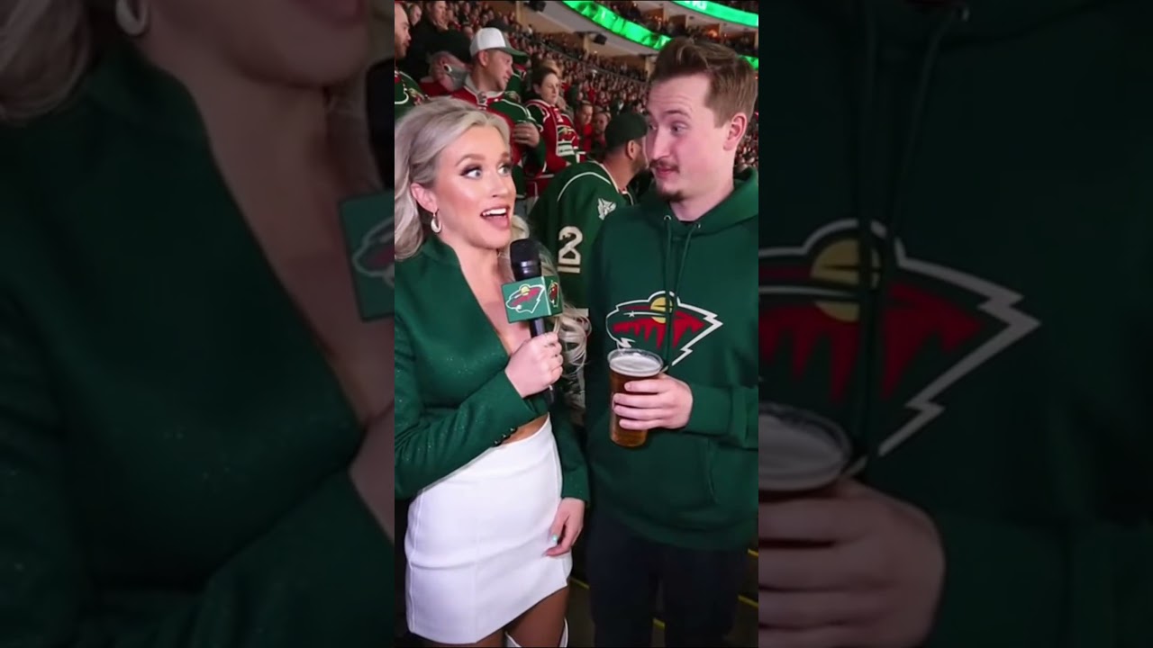 NHL Reporter Bumps into Fan - Xcel Energy Center #nhl #nhlhighlights #funnyshorts #minnesotawild