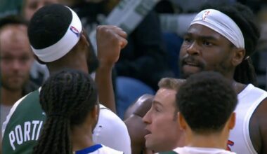 Isaiah Stewart puts fist in Bobby Portis face then wants to fight and gets ejected 😳