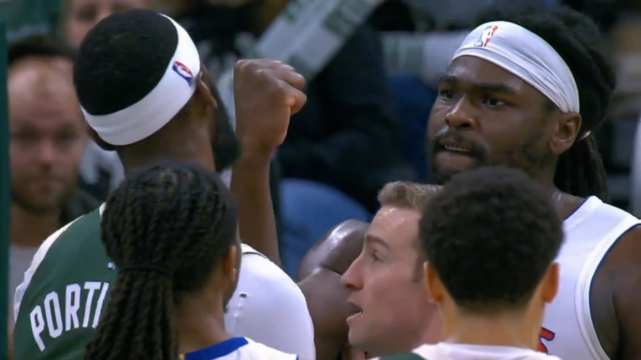 Isaiah Stewart puts fist in Bobby Portis face then wants to fight and gets ejected 😳