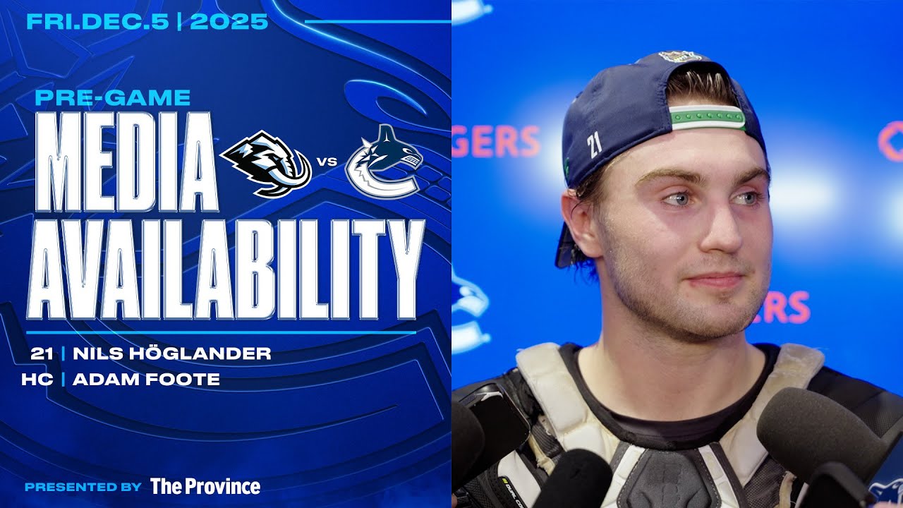 Nils Höglander & Head Coach Adam Foote Pre-Game Media | Canucks vs. Mammoth (Dec 5, 2025)