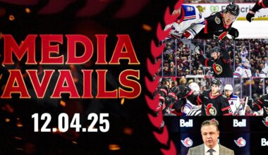 Brady Tkachuk, Dylan Cozens, Drake Batherson, Travis Green Postgame Media vs NYR