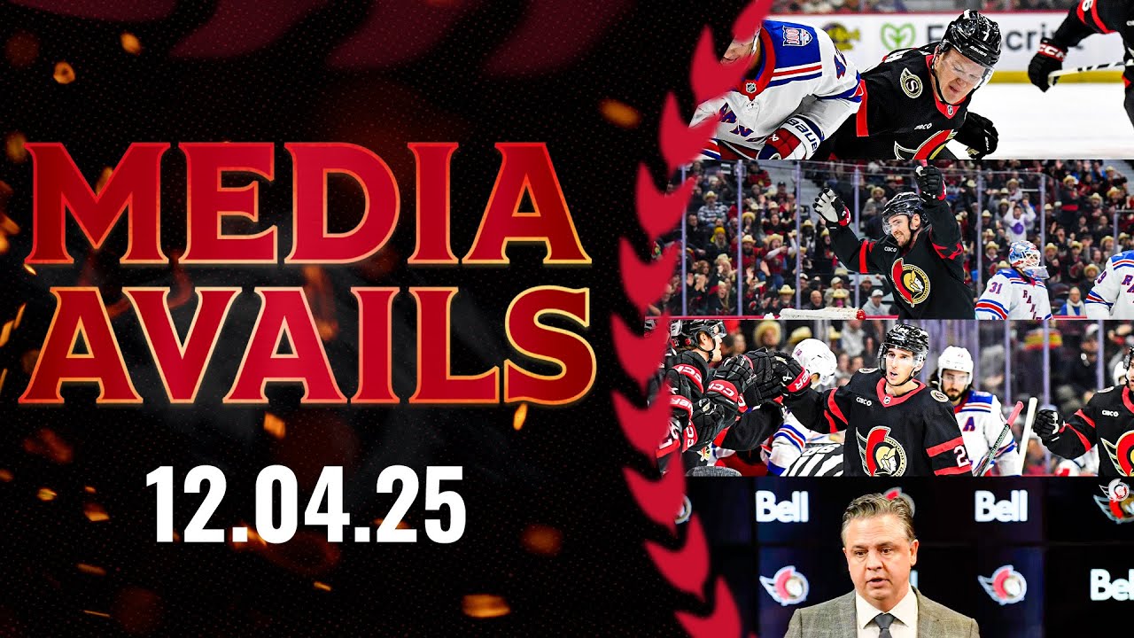 Brady Tkachuk, Dylan Cozens, Drake Batherson, Travis Green Postgame Media vs NYR