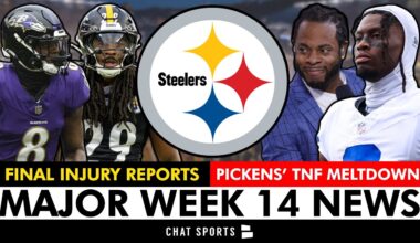 Steelers News: Lamar Jackson IN & Kyle Dugger OUT For Week 14 + George Pickens MELTS DOWN After TNF