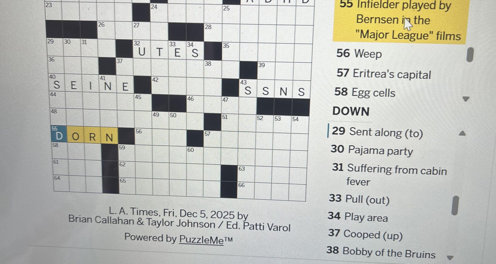 Never imagined this would be in the LA times crossword
