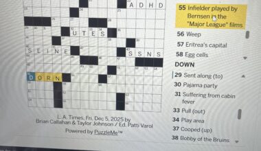 Never imagined this would be in the LA times crossword