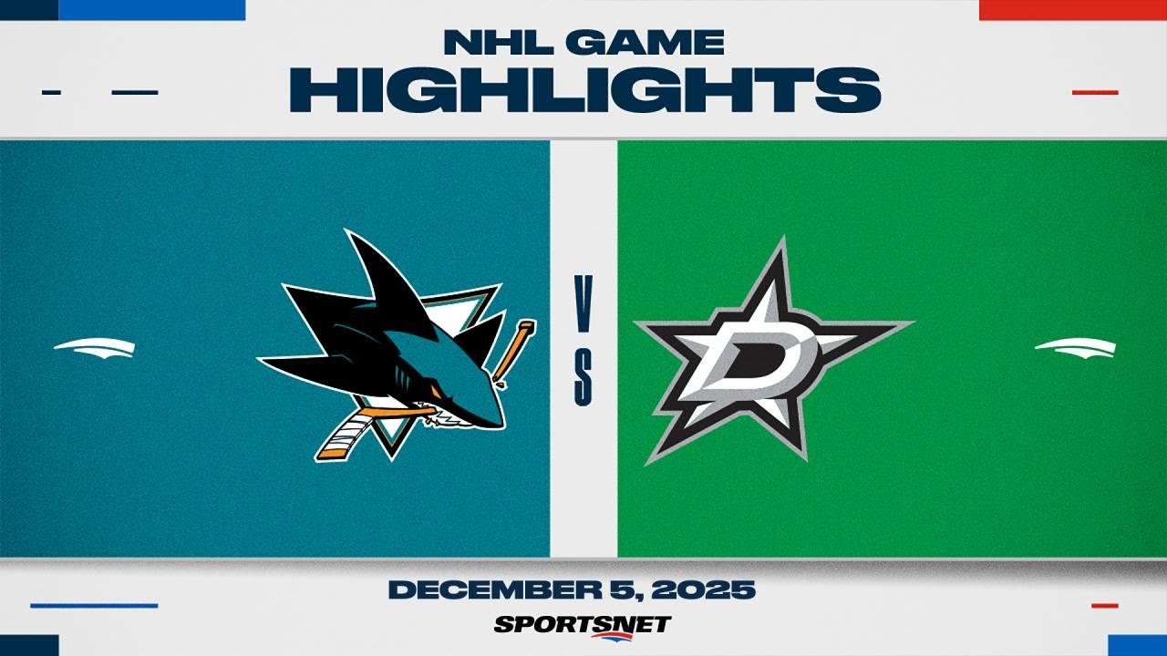 NHL Highlights | Sharks vs. Stars - December 5, 2025
