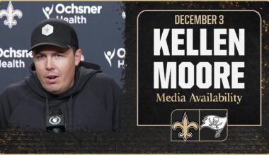 Kellen Moore on Buccaneers, Tyler Shough's progression | New Orleans Saints