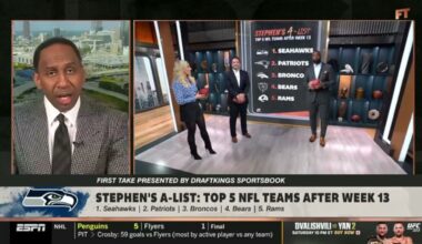 FIRST TAKE | "Seahawks are the best team in NFL after Week 13!" - Stephen's A-List: Top 5 NFL teams