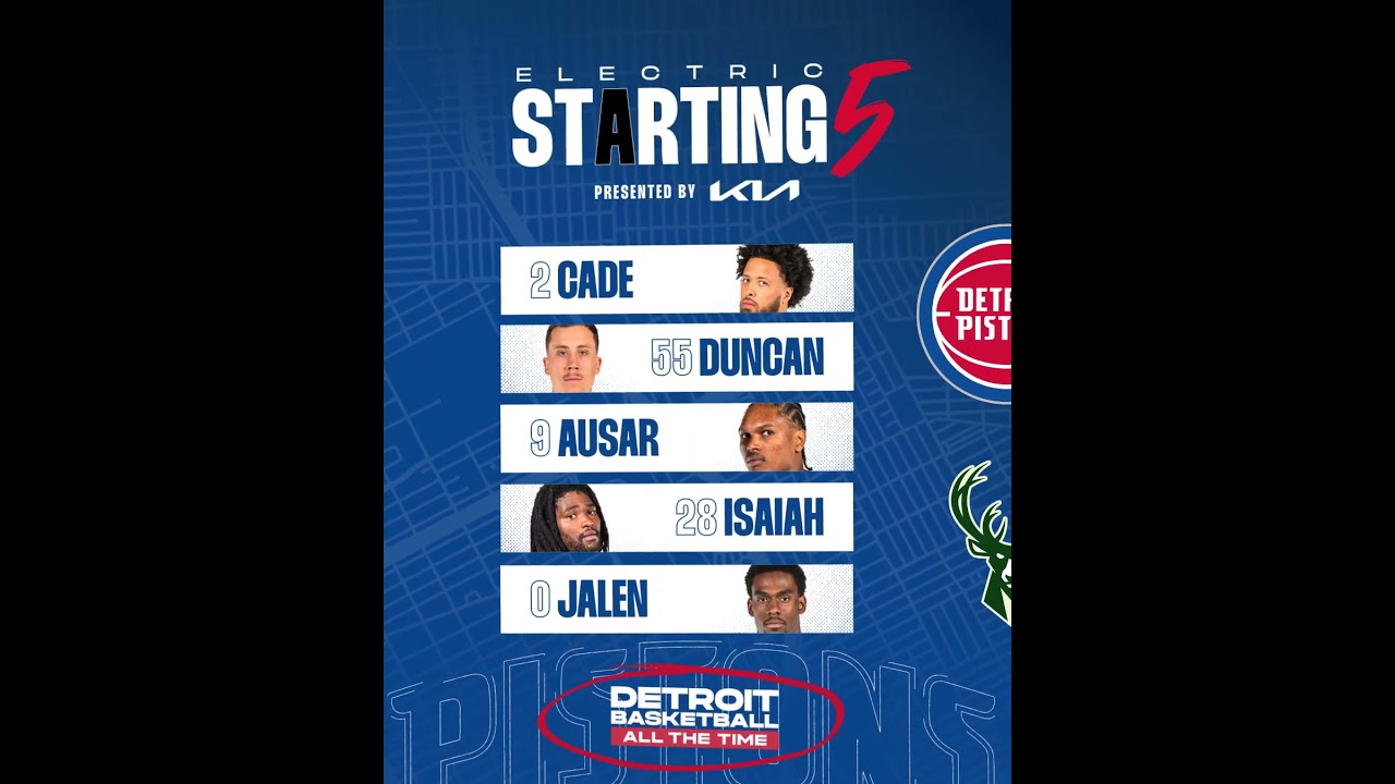 First five on the floor tonight#DetroitBasketball | @kia