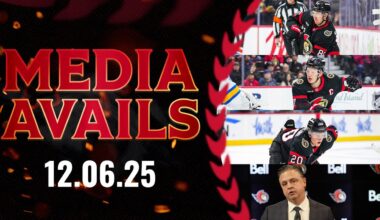 Brady Tkachuk, Jake Sanderson, Fabian Zetterlund, Travis Green Postgame Media vs STL