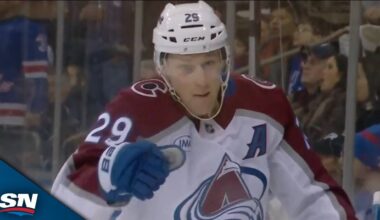 Avalanche's Nathan MacKinnon Bats In Rebound Past Shesterkin For Sweet Finish