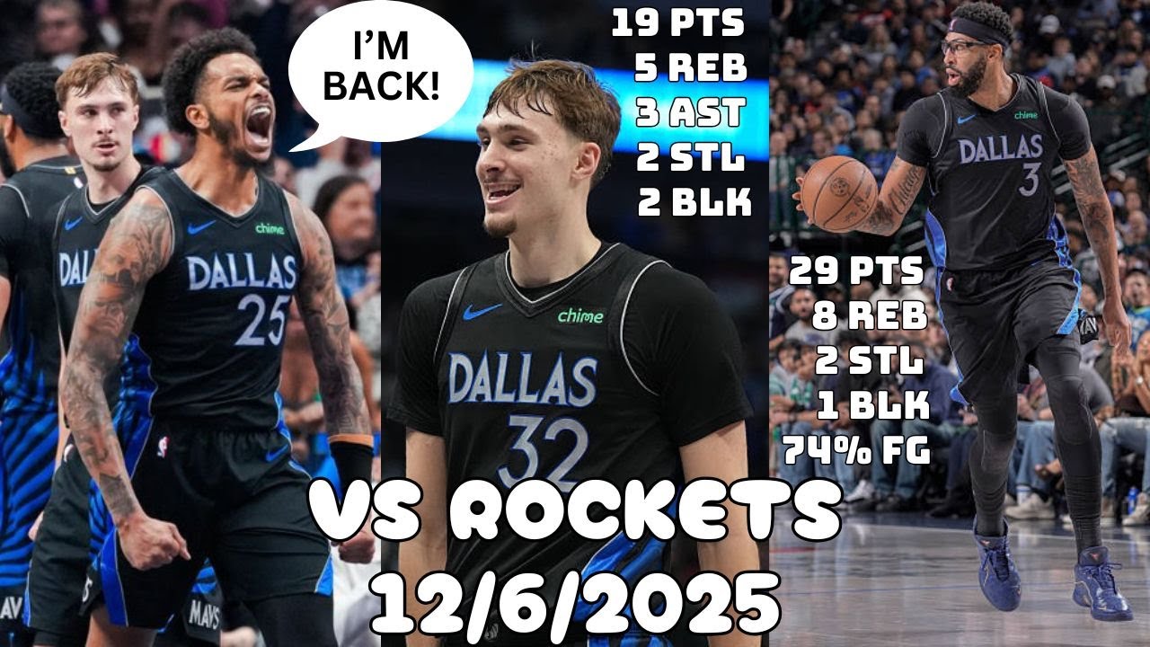 AD Outduels KD; Flagg & B-Will Cooked | Dallas Mavericks Team Highlights vs the Rockets (12/6/2025)