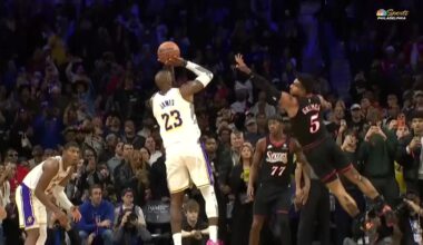 VINTAGE LEBRON JAMES WAS CLUTCH IN Q4 FOR LAKERS VS. 76ERS 🔥 | NBA on ESPN