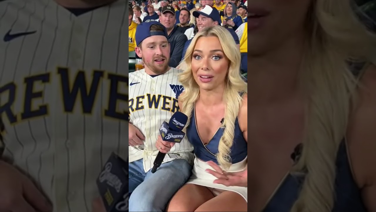 MLB Reporter Fan Interview - American Family Field #mlb #mlbhighlights #milwaukeebrewers #funny