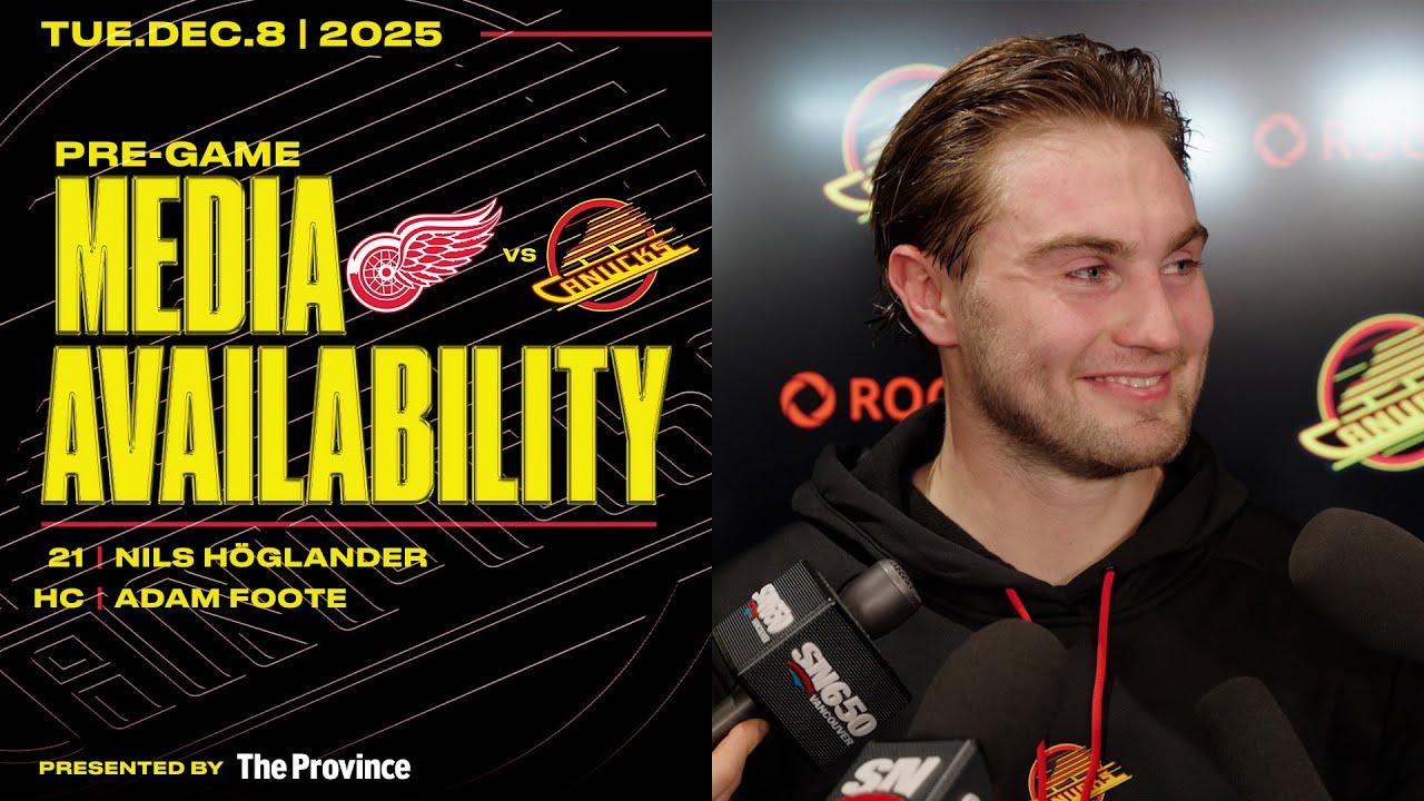 Nils Höglander & Head Coach Adam Foote Pre-Game Media | Canucks vs. Red Wings (Dec 8, 2025)