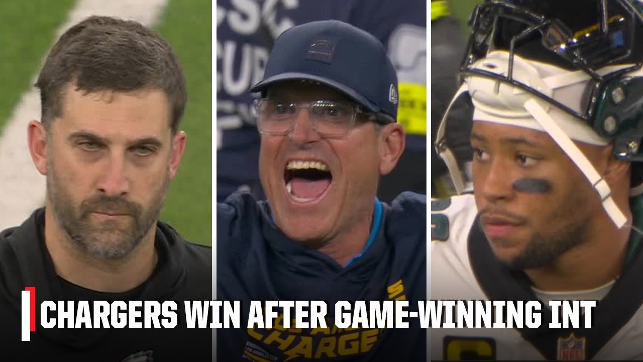 GAME-WINNING INTERCEPTION 🤯 Jalen Hurts throws 4TH PICK as Chargers seal OT win 🍿 | NFL on ESPN