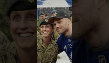 🎙️ Max Domi on the mic for our 20th annual Canadian Armed Forces Appreciation Night #leafs #nhl