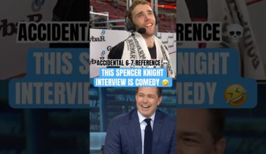 Hawks goalie Spencer Knight accidentally made a 6-7 reference and Biz couldn’t help himself 😂