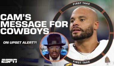 ‘YOU GONE BE IN TURKS & CAICOS’ 🌴 Cam Newton WARNS Cowboys what’s at stake vs. Vikings | First Take