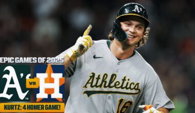 FULL GAME: Nick Kurtz becomes first MLB rookie to hit 4 HR in a game! 😳 (Athletics vs. Astros)