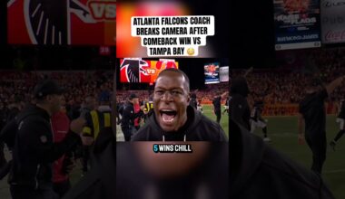 Raheem Morris BREAKS CAMERA after Atlanta Falcons comeback win vs Tampa Bay Buccaneers 😳